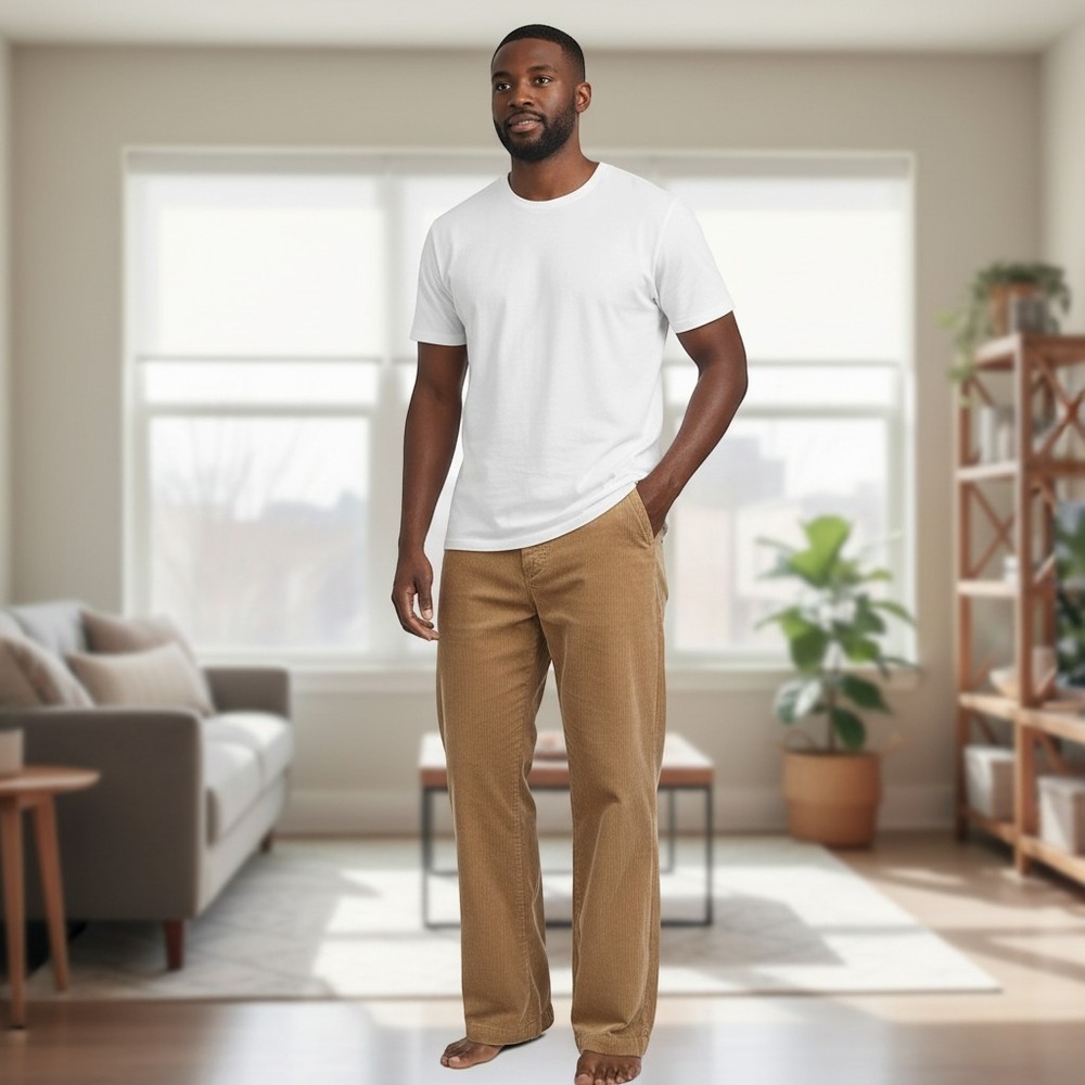 Murano Cambridge Collection Corduroy Pants 32x32 Brown NEW Slim Fit Flat‎ Front